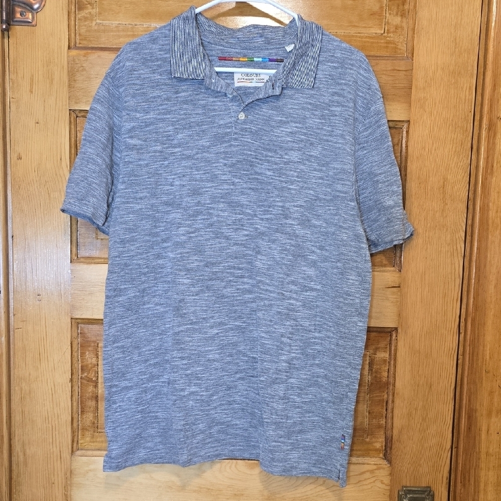 Alexander Julian Vintage Colours Gray Short Sleeve 100% cotton   Polo Shirt  XL